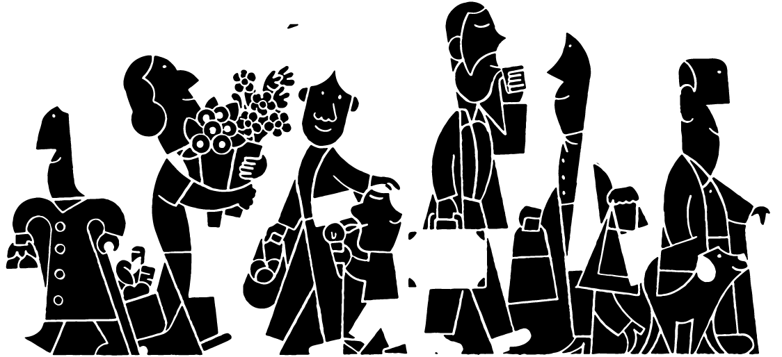 Illustration of two people talking